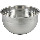 Tovolo Large Stainless Steel Mixing Bowl 5 Quart Metal Mixing Bowl for Baking Kitchen Prep with Easy Pour Rounded Lip, Dishwasher Safe Deep Metal Bowl Design for Salads, Popcorn, Kneading Bread Dough