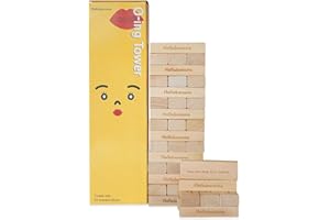 Holla Banana (O-ing [Tower]) Love & Naughty Stacking 54 Tower] [Wooden] [Block]s Funny Couple Game for Adults - with Truth or Dare Questions and Challenges