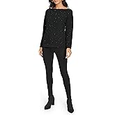 Calvin Klein Womens Sequin Boat Neck Sweater
