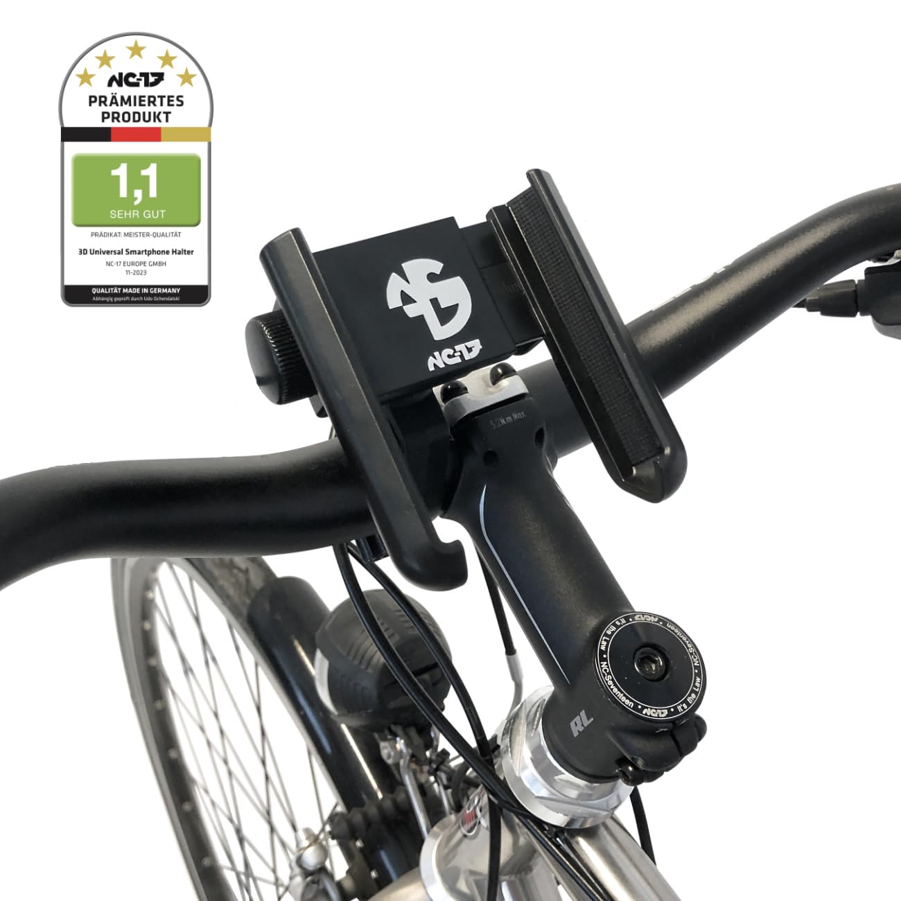 NC-17 Mobile Phone Holder for Bicycle, Mobile Phone Holder, Motorcycle, 360 Degree Rotatable, Holder for Mobile Phone, iPhone, Samsung Div. 4.7 Inch to 6.8 Inch