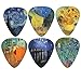 Creanoso Vincent Van Gogh Guitar Picks - Celluloid Medium 12 Pack - Starry Night Sunflowers Cafe - Best Stocking Stuffer Gifts for Men Women Guitarist Accessories