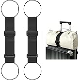 2 Pack Multi Use Strong Adjustable Luggage Connector Straps for Suitcases | Flexible Luggage Belt Strap Travel Accessories Elastic Fastening Bag Strap Suitcase Connector Straps (Black)