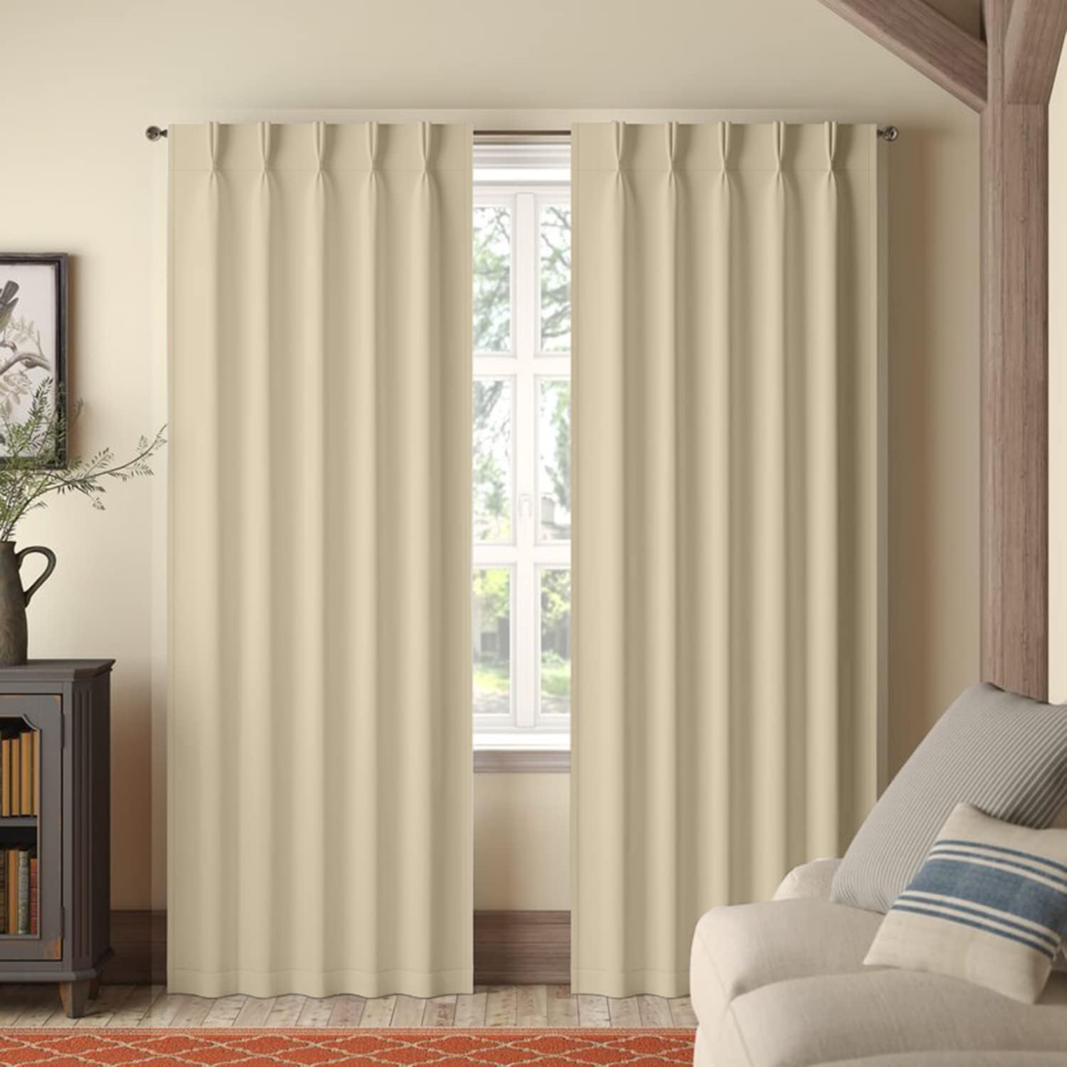 Outdoor Curtains - Magic Drapes Double Pinch Pleated Curtains Thermal Room Darkening Blackout Curtains for Window, Sliding Door, Patio Door, Home, Office, Nursery, Outdoor, Hall W(26
