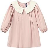 LittleSpring Girls Long Sleeve Dress with Peter Pan Collar Casual Fall Dresses