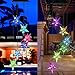 Alitamei Wind Chime Solar Light Color Changing LED Solar Mobile Blue Star Wind Chime Solar Light Wind Mobile Portable Waterproof Outdoor Decorative Romantic Wind Bell Light for Patio Garden Home Party