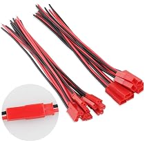 Lot de 5 répartiteurs de prise JST femelle vers JST femelle 22 AWG 5,1 cm pour moteur RC ESC câble de conversion adaptateur de fil pour accessoires de voiture RC