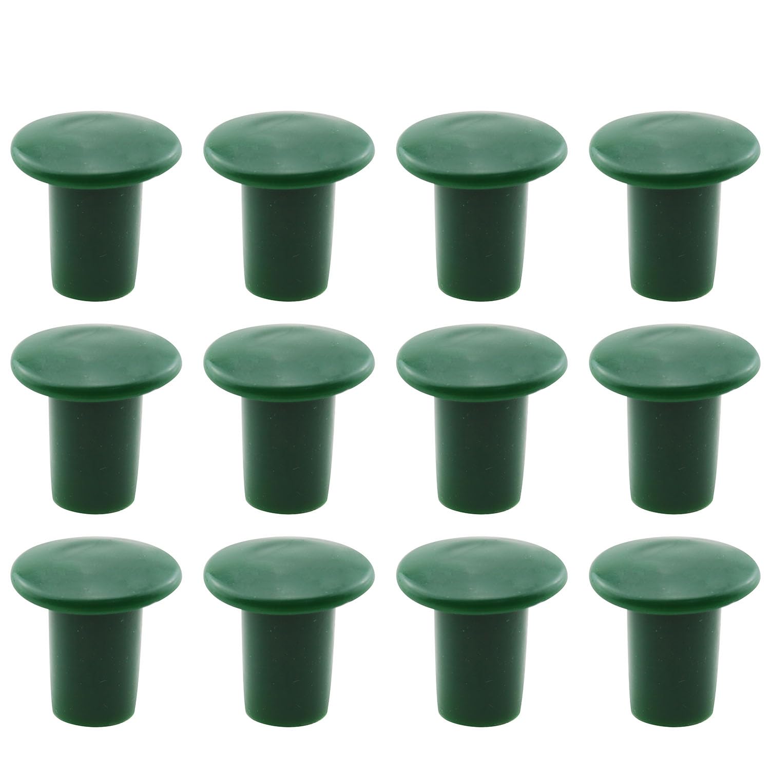 Photo 1 of 12PCS Green Plastic Mushroom Rebar Safety Caps Garden Safety Cane Caps Screw on Rebar Stakes for Garden Canes, ID 16mm/0.63in