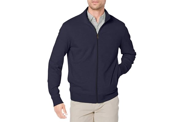 Amazon Essentials Mens Lightweight French Terry Full-Zip Mock Neck Sweatshirt
