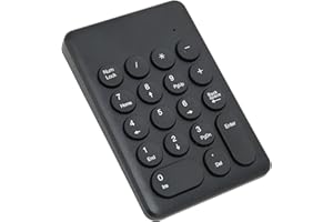 Wireless Numeric Keypad,18 Keys Portable Number Numpad with 2.4G Mini USB Receiver,Financial Accounting Number Keyboard Exten