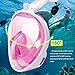 YUDER Full Face Snorkeling Mask with Camera Mount 180°Panoramic Snorkel Mask with Anti-Fog,Anti-Leak Design for Adults,Kids,Youth and Beginners (Pink, S/M)
