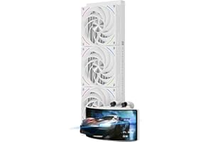 Thermalright Rainbow Vision 360 Turbo ARGB White CPU Liquid Cooler,for AM5/Intel LGA1851/1700,6.67-inch Curved Screen-Magneti