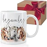 HIWERAN Funny Horse Mug Gifts for Horse Lover Farm Owner, Mom, Daughter, Hay Girl Hay Coffee Mug 11Oz, Cute Horse Mug Gift for Birthday, Mothers Day Gift, Christmas Birthday Mug Gift for Horse Lover