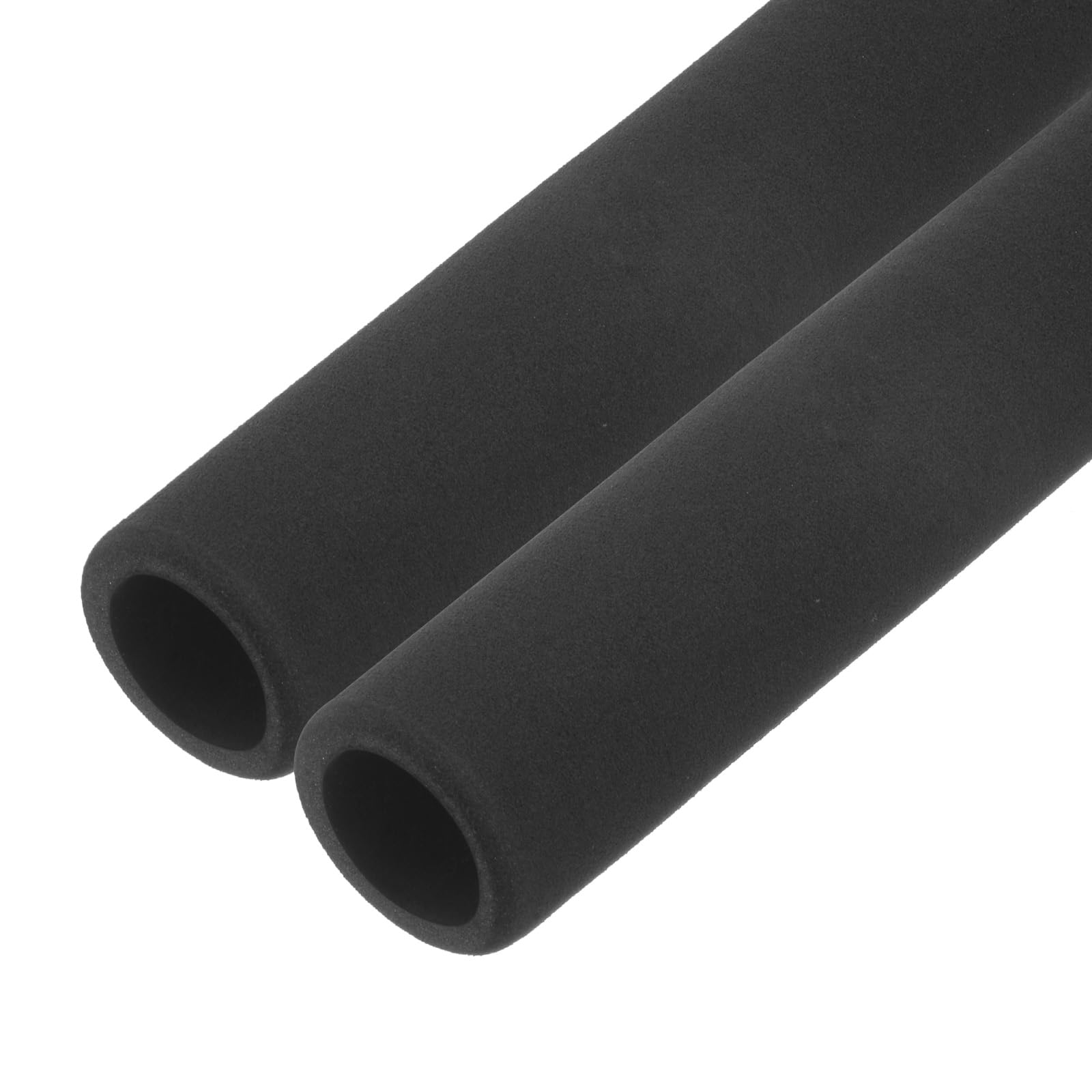 M METERXITY 2-Pack Pipe Insulation Foam Tube, 25mm 1" ID 35mm OD 195mm Length, Soft Flexible Foam Tubing Pipe Foam Insulation for Handle Grip Support/Guitar Stand/Roof Racks [Black]