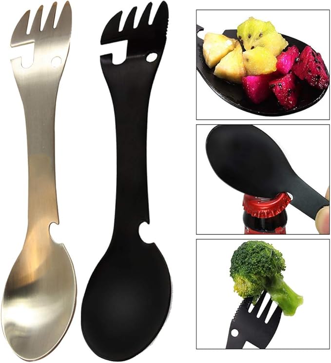 QEEYON Titanium Camping Cuillère-Fourchette, Cuillère | WhichOne