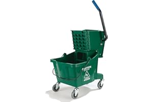 Carlisle FoodService Products 26-Quart Commercial Mop Bucket with Side-Press Wringer, Precision-Molded Polypropylene, Durable