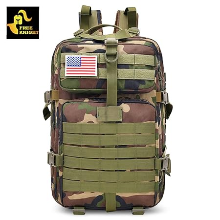 Zorbes Free Knight 9252 Military Tactical Backpack with US Flag Patch