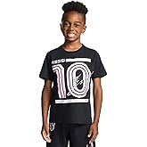 Messi Boys Lifestyle Short Sleeve T-Shirt, Slim-fit Graphic Tee, Cotton Blend Fabric