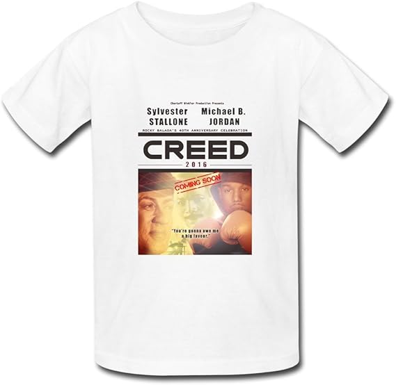 Amazon ファッション ボーイとガール クリード チャンプを継ぐ男 ムービー ポスター 丸首シャツ 100 棉 White Size M Tシャツ カットソー 通販