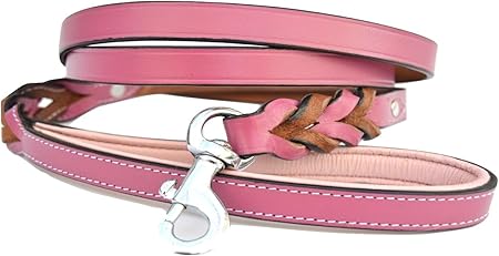 pale pink leather dog collar