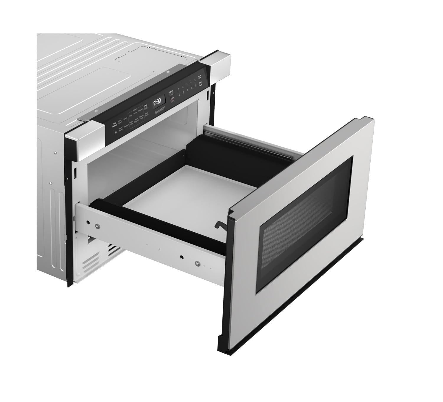 SHARP SMD2440JS Microwave Drawer Oven, 24-inch, 1.2 Cubic Feet, 950 Watt, Angled Touch Control Panel, Stainless Steel