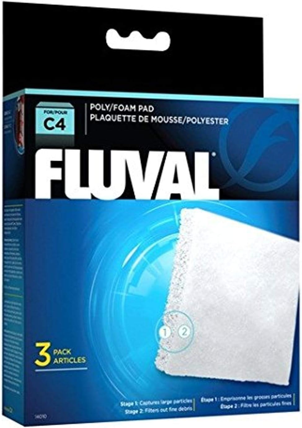 Fluval C clip-on filter foam, Poly cartridge 3-pack, Weiss/opulenter Garten, C4, 3er-Pack