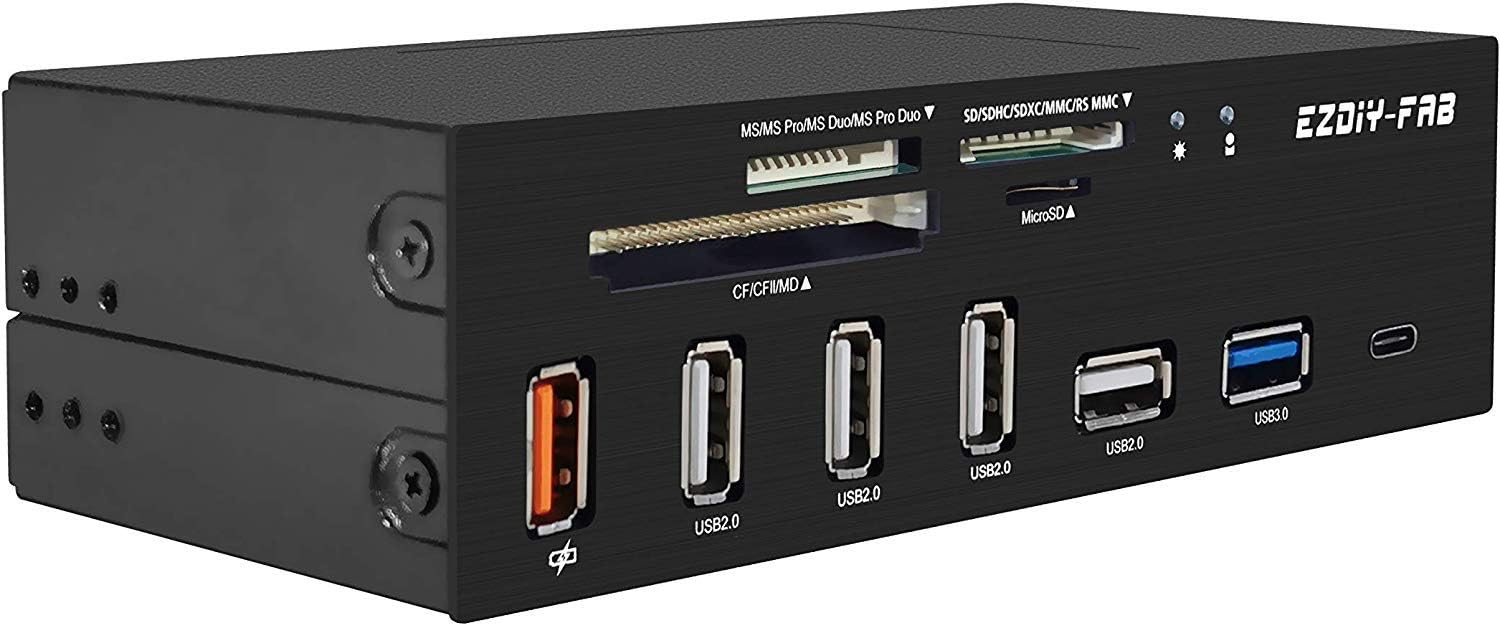 Amazon Ezdiy Fab 5 25 インチベイpcフロントパネル内部カードリーダーusbハブ Usb 3 1 Gen2 Type Cポート Usb 3 0コンピューター用m2 Sd Ms Xd Cf Tfカードをサポート 5 25インチコンピューターシャーシのフロントブラケットに適合 Easydiy 内蔵メモリカード