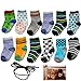 Yaobabymu 6 Pairs 16-36 Months Baby Boy's Girl's Non Skid Ankle Cotton Toddler Anti Skid Slip Slipper Stretch Knit Socks Gift, Footsocks sneakers Socks,Length 10-12cm