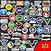 QWDDECO (110 pcs) App/Software Icon/Logo/Mark Sticker Pack Vinyl Kawaii Decal Stickers for Water Bottles Laptop Luggage Skateboard iPhone Car-Party Favors for Programmer,Adults,Teens -Waterproof