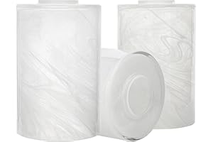 GoldSwift 3 Pack White Alabaster Glass Replacement Globe & Shade for Light Fixtures, 6-1/16" Height, 1-5/8 inch Fitter, Soft Light Cylinder Glass Lamp Cover