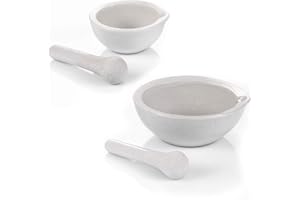 Young4us 2 Pack Mortar and Pestle Set, 60mm 100mm for Scientific Experiment Science Supplies Food Preperation