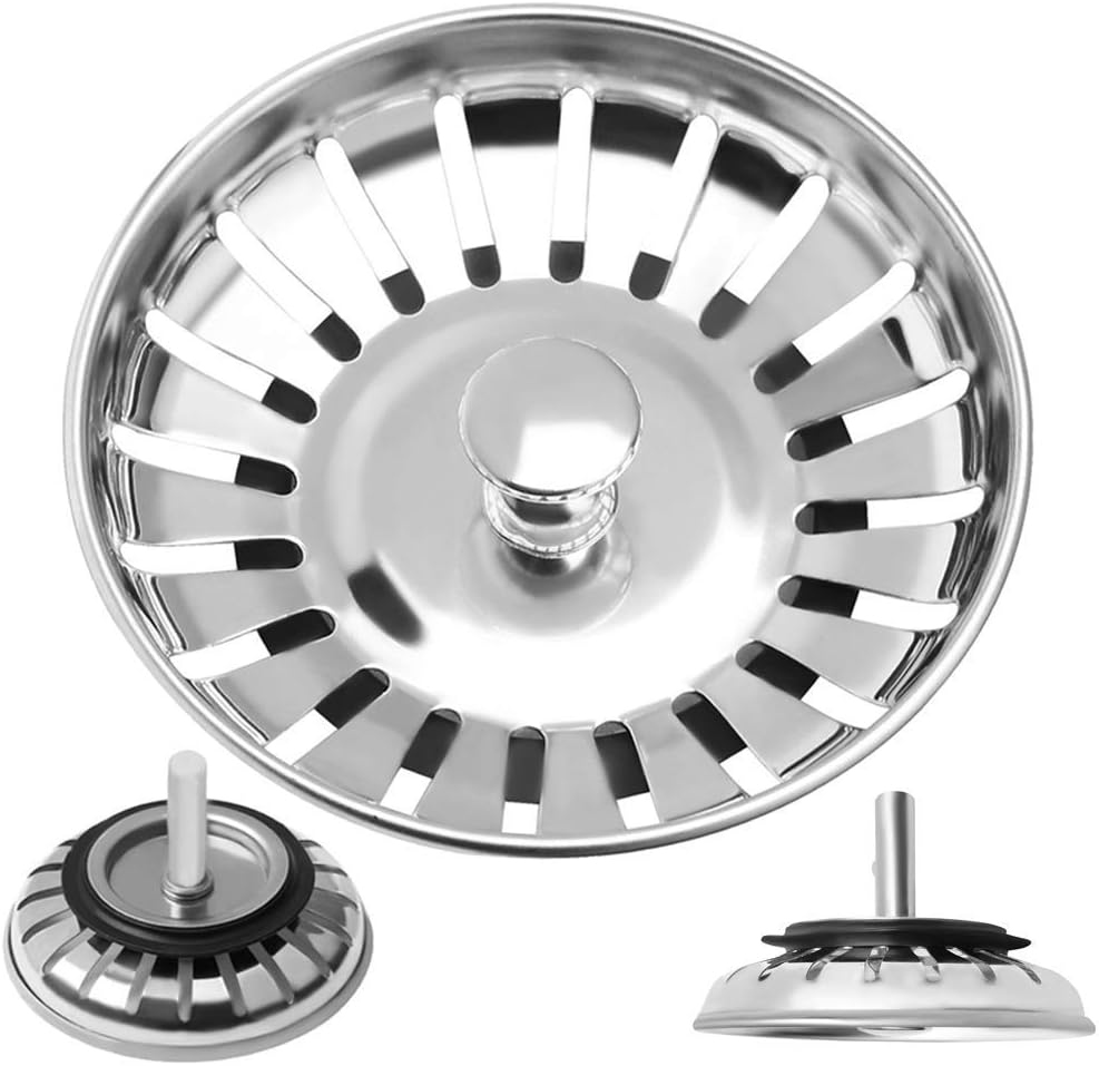 Invero Kitchen Sink Strainer Stainless Steel Sink Drainer Waste Plug