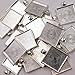 Dcatcher 24 PCS Bezel Pendant Trays Square Cabochon Settings Trays Pendant Blanks, Silver (Silver)