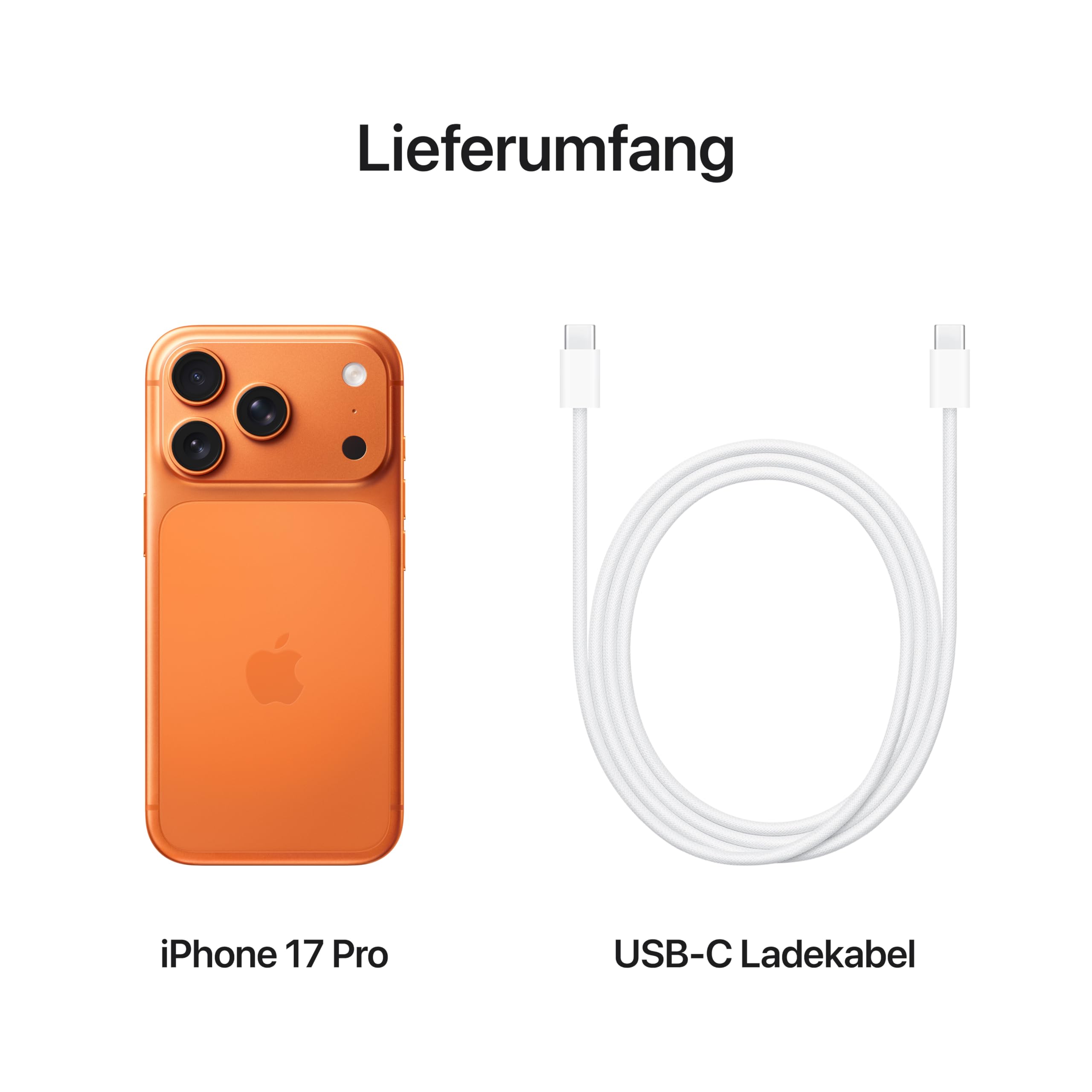 Apple iPhone 17 Pro 256 GB: 6,3" Display mit ProMotion bis zu 120 Hz, A19 Pro Chip, bahnbrechende Batterielaufzeit, Pro Fusion Kamera-System mit Center Stage Frontkamera; Cosmic Orange 6