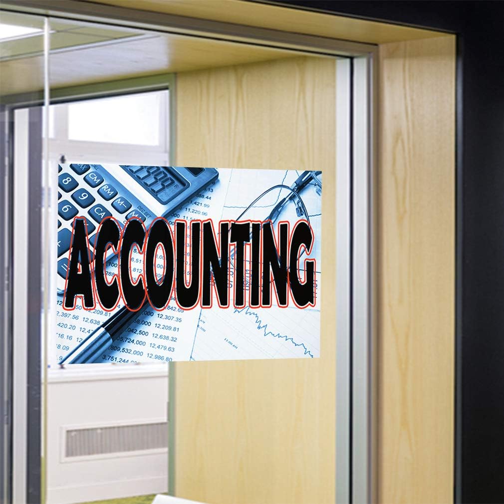 Store Signs Decal Sticker Multiple Sizes Accounting White Blue Black