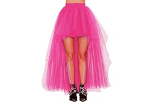 MisShow Women's Hi-Lo Long Tutu Tulle Bustle Skirt Elastic Waist Festival Party Skirt