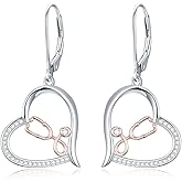 Midari 925 Sterling Silver Stethoscope Earrings, Medical Cross Dangle Drop Earrings, Nurse Doctor Graduation Gift for Women, Physician Assistant Jewelry, Birthday Gift for Her Mom
