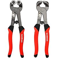 Goldblatt 2 Piece Glass Tile Nippers Set - Heavy Duty Wheeled Glass Mosaic Nipper & Hd Ceramic Tile Nipper, Tile Cutter Plier