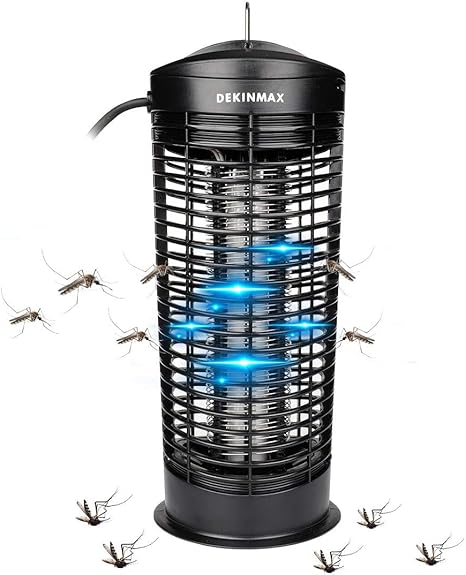 dekinmax lampara antimosquitos lampara de mosquito para matar insectos mosquitos moscas polillas para dormitorio salon cocina despacho negro 11w