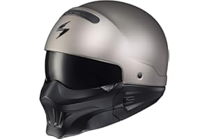 ScorpionEXO Covert Open Face Half Shell 3/4 Mode Motorcycle Helmet Interchangeable Mouth Cover DOT Approved Adult Unisex