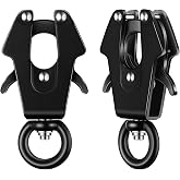 Reginary 2 Pcs Frog Clip Dog Leash, 360 Swivel Clasp Black, Classic | Frog Clips, heavy Duty Metal, Quick Release for Pet Collar Linking, Rotating Swivel Prevents Tangle, Dog Leash Attachment
