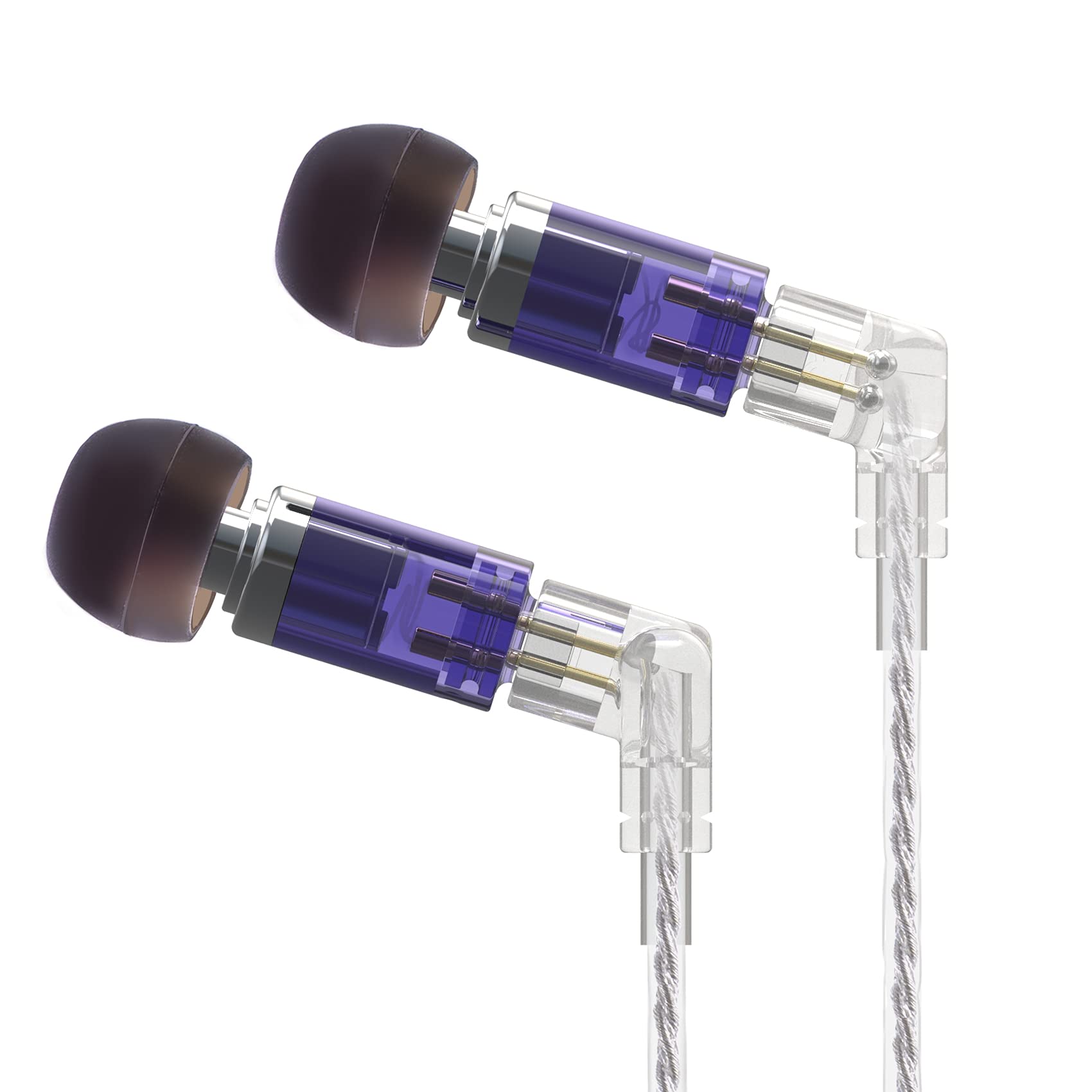 KBEAR Neon HiFi Stereo Earbuds In Ear Wired Earphones, Headphones with Knowles 29689 BA Drivers,Detached Cable, 2 PIN, Noise Cancellation, Sleeping, Computer, Moblile Phone(Purple,no Mic)