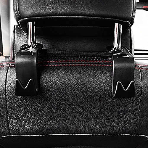 GOOACC Sturdy Car Seat Back Headrest Hooks Hanger Storage Organizer Holder Hold Up to about 40 lb, Pack of 4