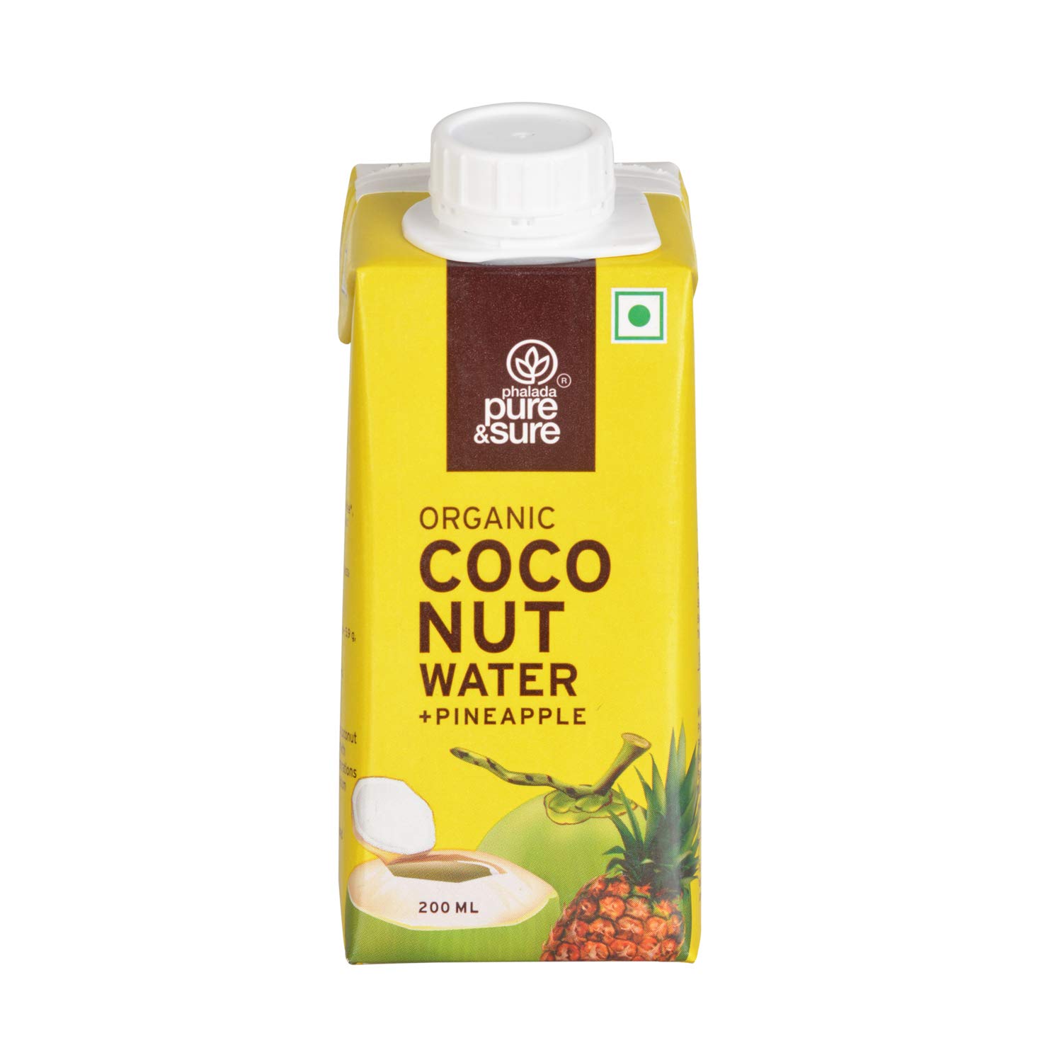 Pure & Sure Organic Coconut Water Pineapple, 200 ml Amazon.in Grocery