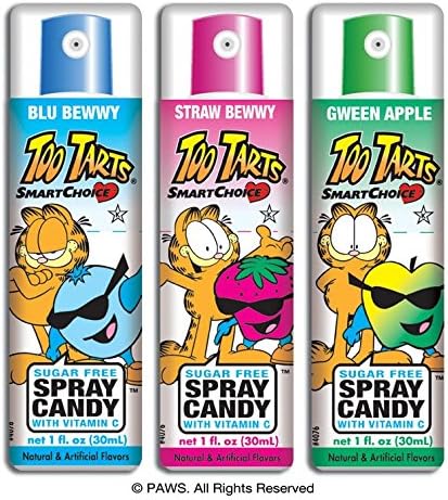 Too Tarts Spray Candy Mix - Sugar Free Fat Free Sweets 30ml (Pack of 12)