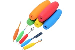EVA Foam Grip Tubes for Utensils - 5 Sizes & 5 Colors - Adaptive Handles for Arthritis, Elderly & Disabled - Improve Grip Com