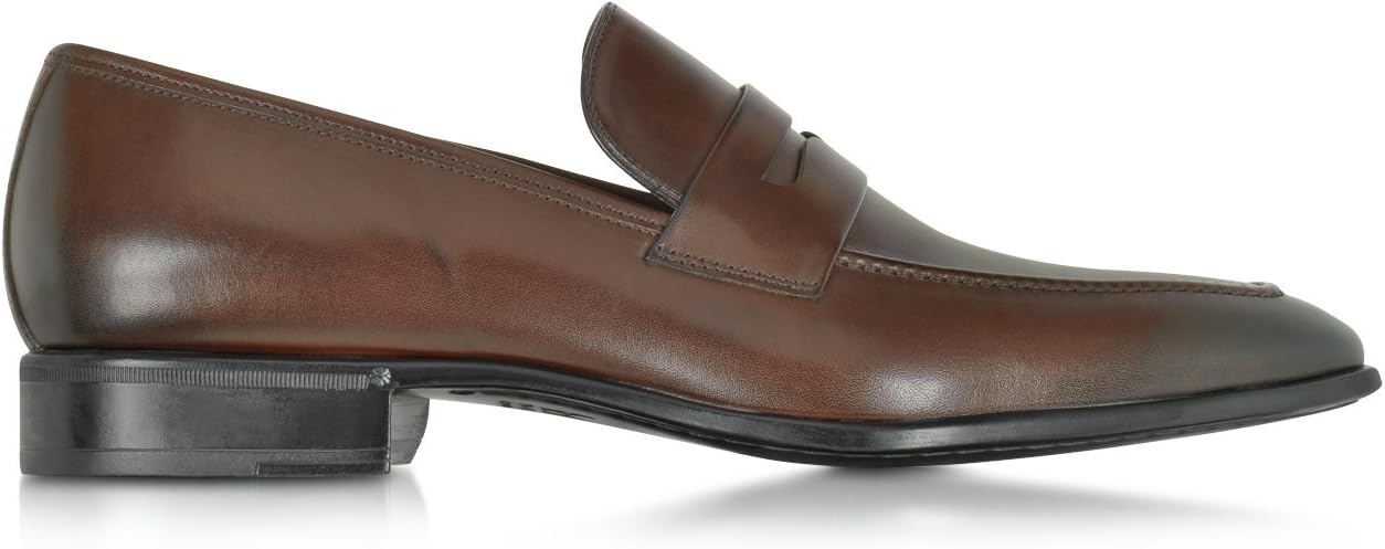 41335mqdarkbrown leather loafers