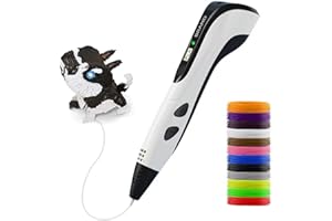 3D Pen for Kids,3D Printing Pen with 12 Color PLA Filaments(1.75mm),3D Drawing Pen with LED Display, Stencil Book, Christmas 