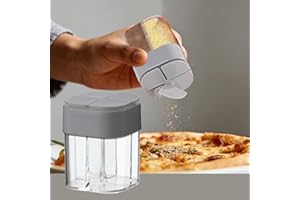 Portable 4-in-1 Spice Jars with Filter - Clear Seasoning Shakers for Travel, Camping, BBQ & Kitchen Cooking Needs