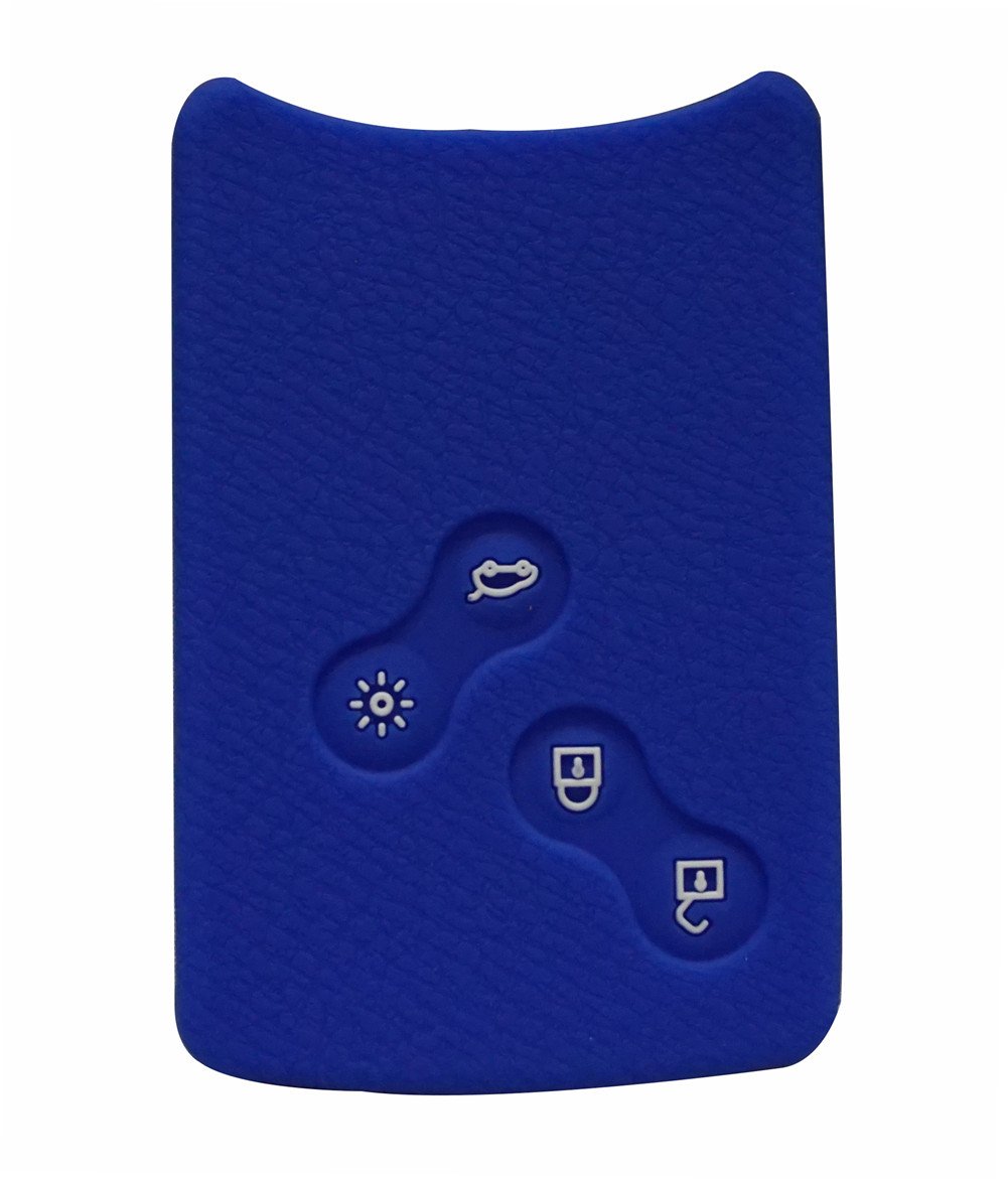 Happyit Silicone Car Key Cover Case for Renault Clio Scenic Megane Duster Sandero Captur Twingo koleos 4 Buttons Remote Control (Navy blue)