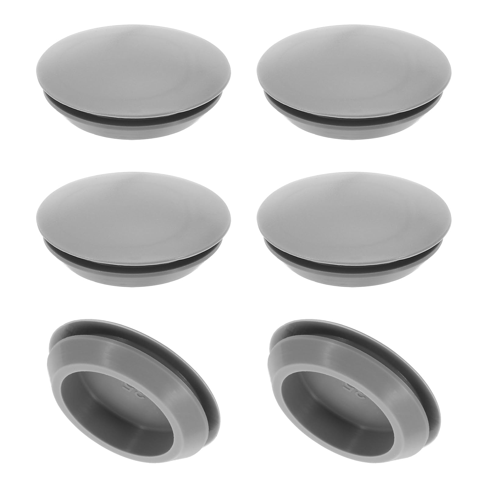 PATIKIL 50mm Diameter Silicone Round Snap, 6 Pcs in Type Locking Furniture Hole Plug Button Protective Cover Cap Head Fit for 2.5-50mm Hole for Seal Bulkhead Cylinder Hole, Grey